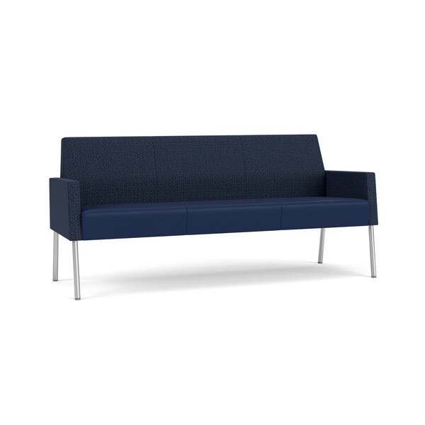 Lesro Mystic Lounge Reception Sofa, Silver, RF Blueberry Back, MD Ink Seat, RF Blueberry Arm Panels ML1601 - main
